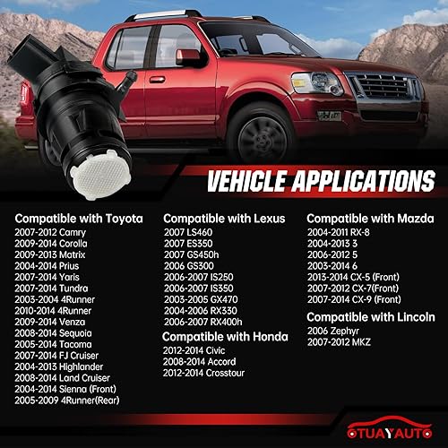 Miniatura 3 de OTUAYAUTO - 85330-60190 Bomba de limpiaparabrisas con arandela de repuesto para Toyota, Lexus, Subaru, Mazda, Nissan, Acura, Honda reemplaza al OEM