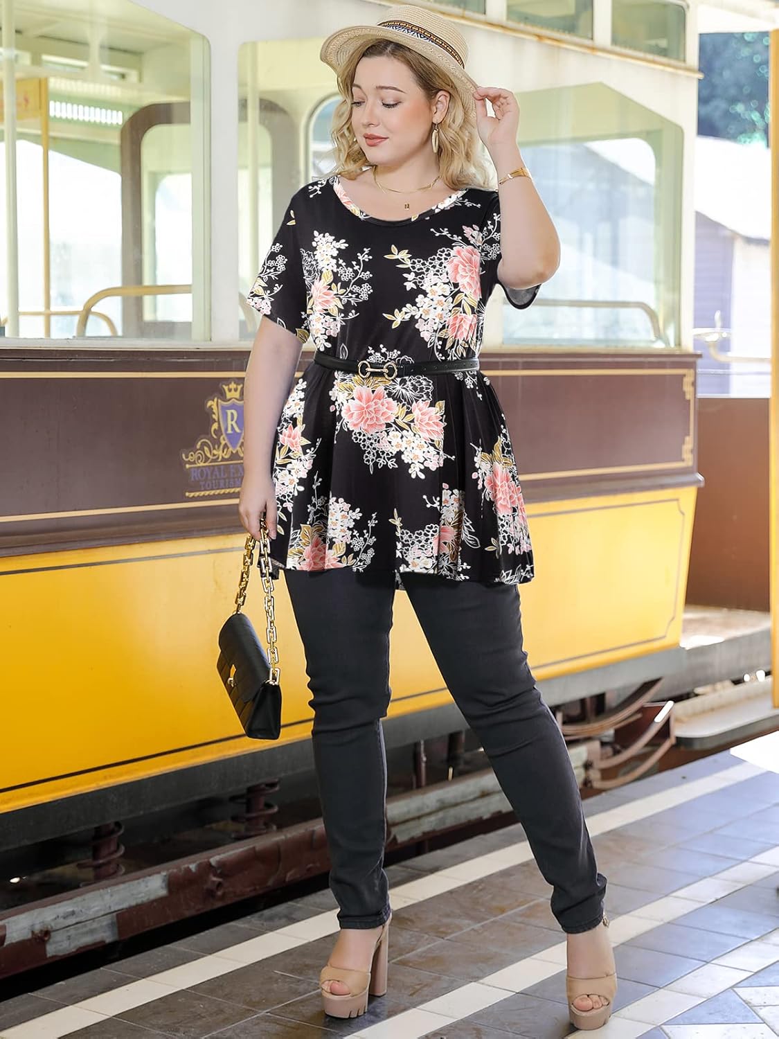 LARACE Casual Tops for Womens Summer Clothes Loose Fit Short Sleeve Shirts Flowy V Neck Tunic Plus Size Blouse - Image 6