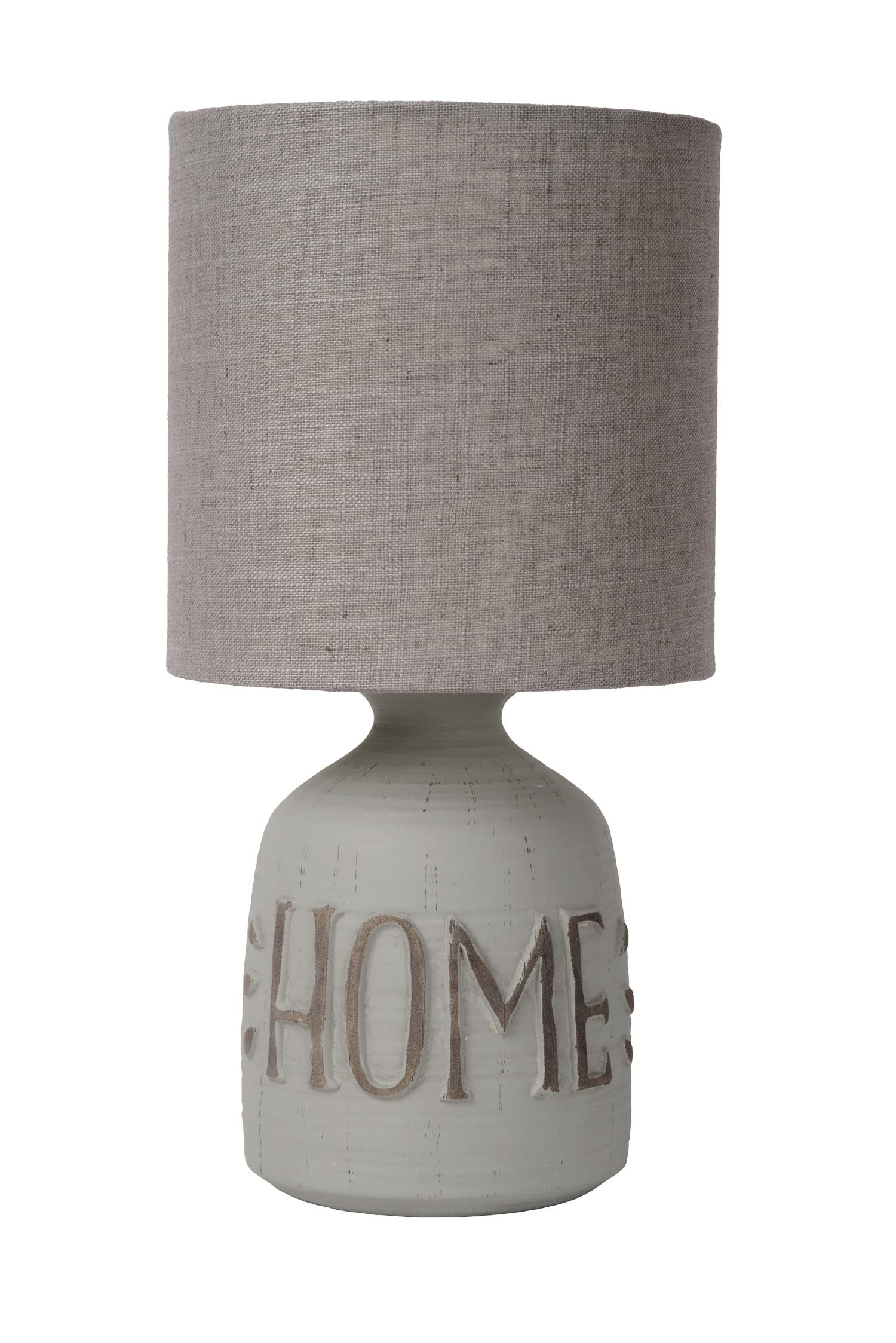 Lucide Cosby – Lampada da tavolo – Ø 16,5 cm – Bianco, Ceramica, grigio, E14 40 wattsW 230 voltsV