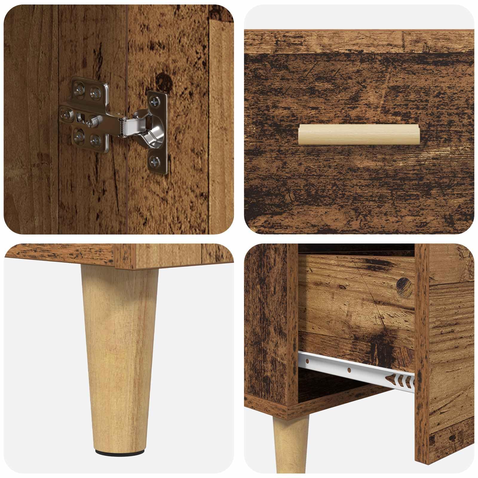 vidaXL Bufet Stare drewno 34 x 69.5 x 90 cm Materiał drewnopochodny, Nowoczesna szafka, prostokątna jednostka do przechowywania, funkcjonalna szafka drzwiowa do eleganckiej organizacji domu