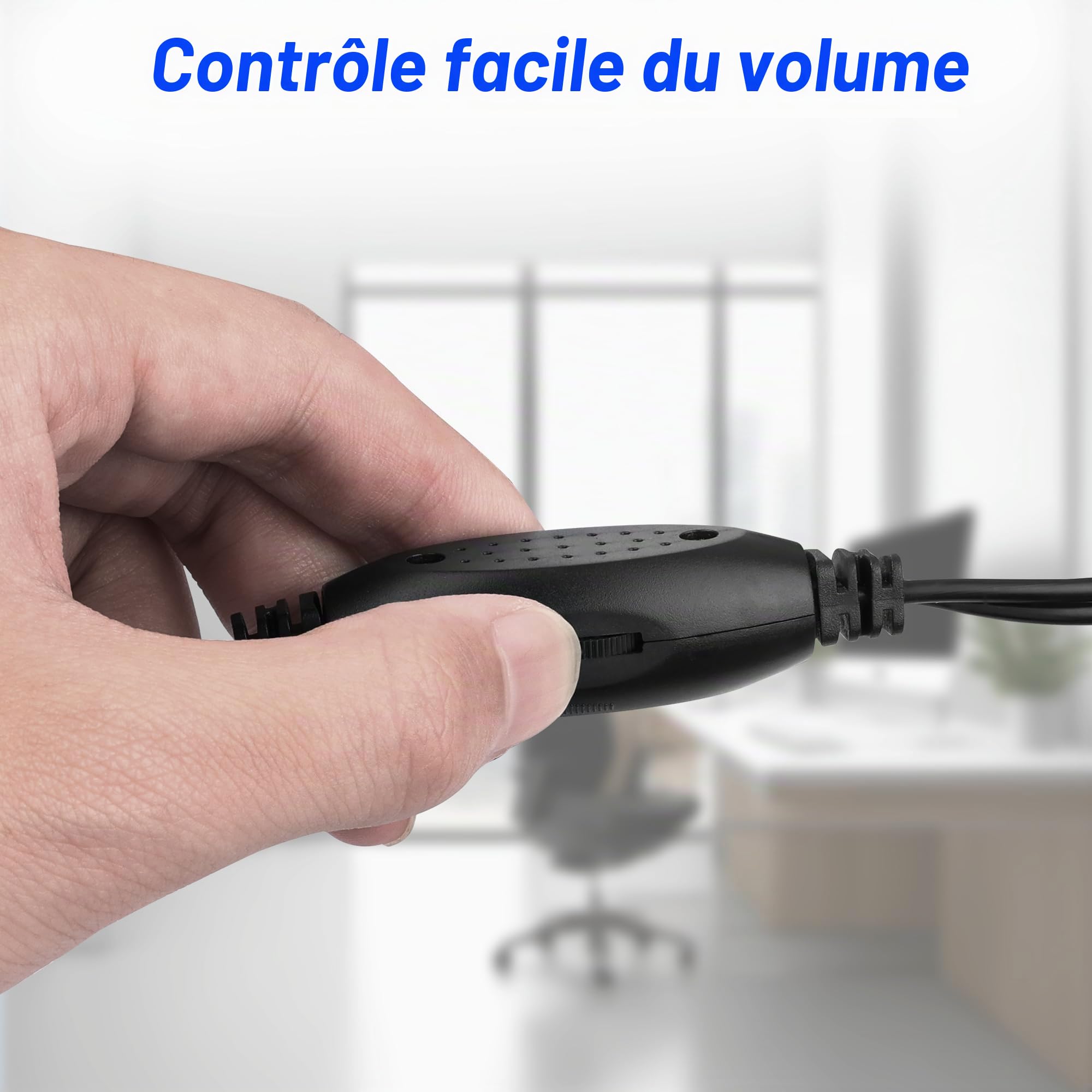 MEIRIYFA Haut-parleurs d'ordinateur USB pour PC portable, mini PC, entrée AUX 3,5 mm, contrôle du volume, stéréo HiFi, noir, 1,2 m