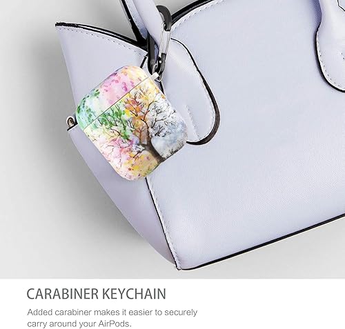 Vista 40 de Cutebricase Funda para Airpods, Paris Tower Airpod Funda protectora rígida para Apple AirPods 2 y 1 con llavero compatible con carga inalámbrica