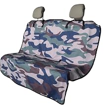 Back Seat Cover for Car Trucks Van SUV,Waterproof Rear Bench Towel Seat Covers for Dogs and Kids,Automotive Backseat Protector Camouflage