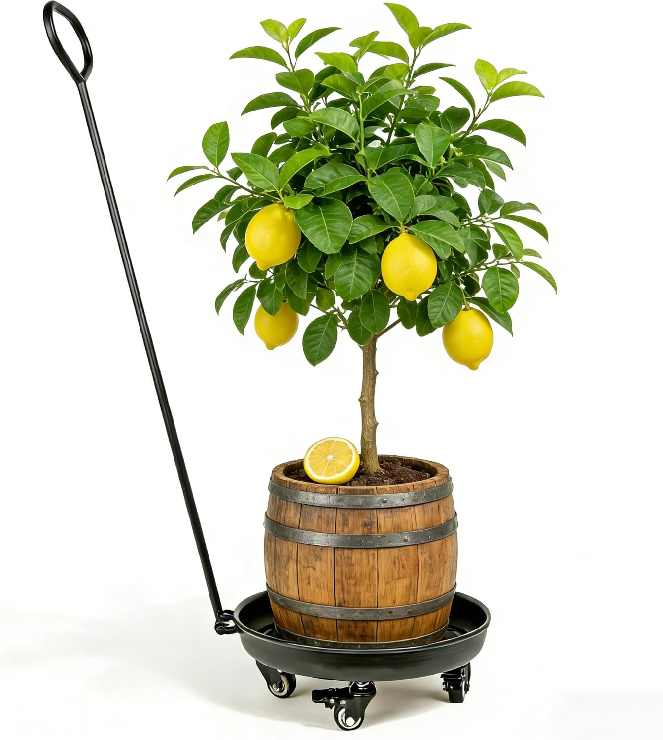 12-Inch Heavy-Duty Plant Dolly with Wheels - Sturdy Rolling Planter Base for Indoor/Outdoor Use with Handle - Ideal for Pots and Planters - Easy 360° Movement - Supports up to 200 lbs