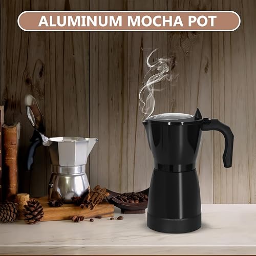 Miniatura 3 de AOZBZ Cafetera eléctrica para café expreso, 10.1 fl oz, 6 tazas de acero inoxidable con protección contra sobrecalentamiento y base desmontable,