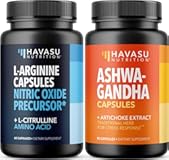 High Strength Ashwagandha Supplement Capsules (45 Servings) & L Arginine L Citrulline Supplement (30 Servings)