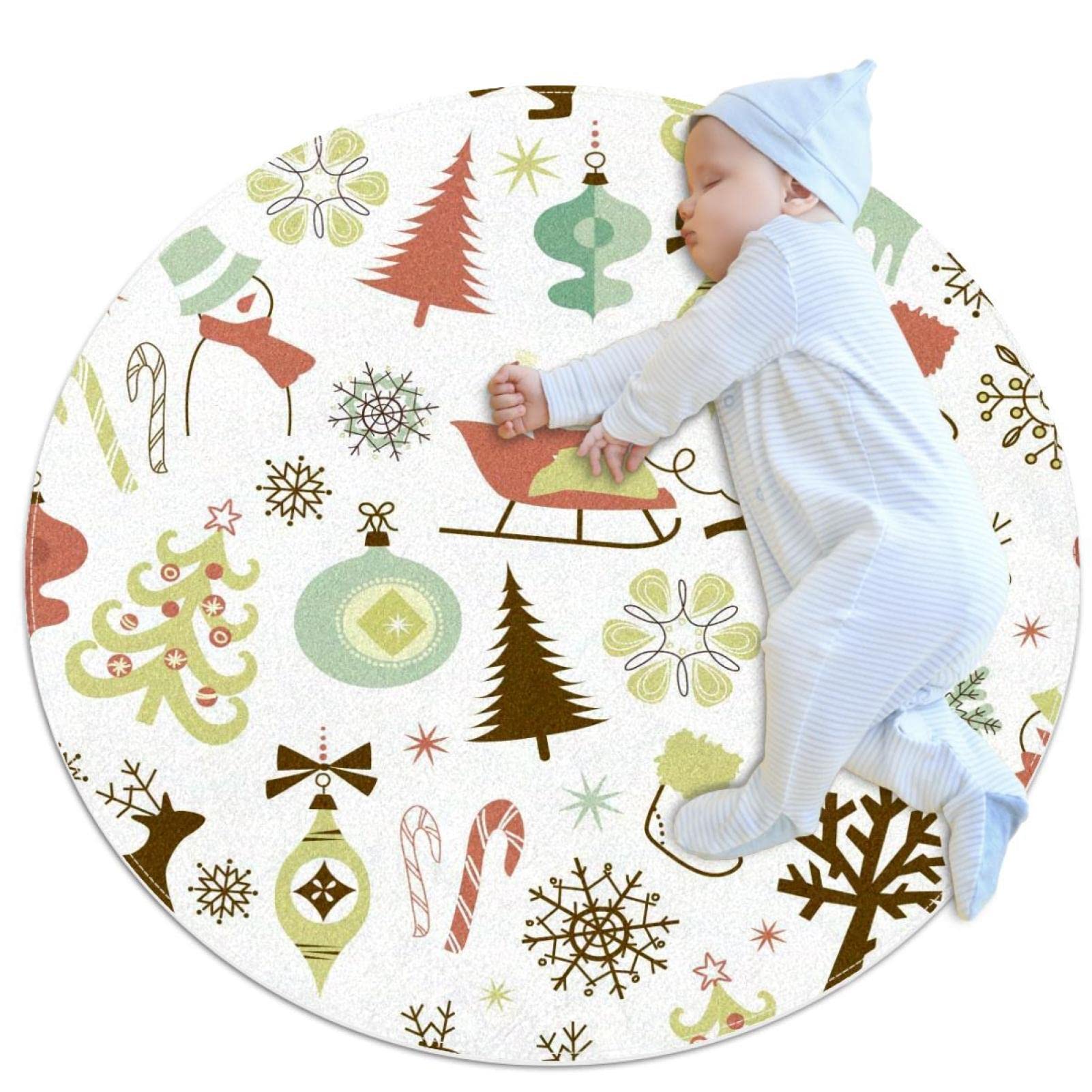 Tapis de jeu pour enfants : évitez les chutes sur le sol avec ce tapis rond Noël