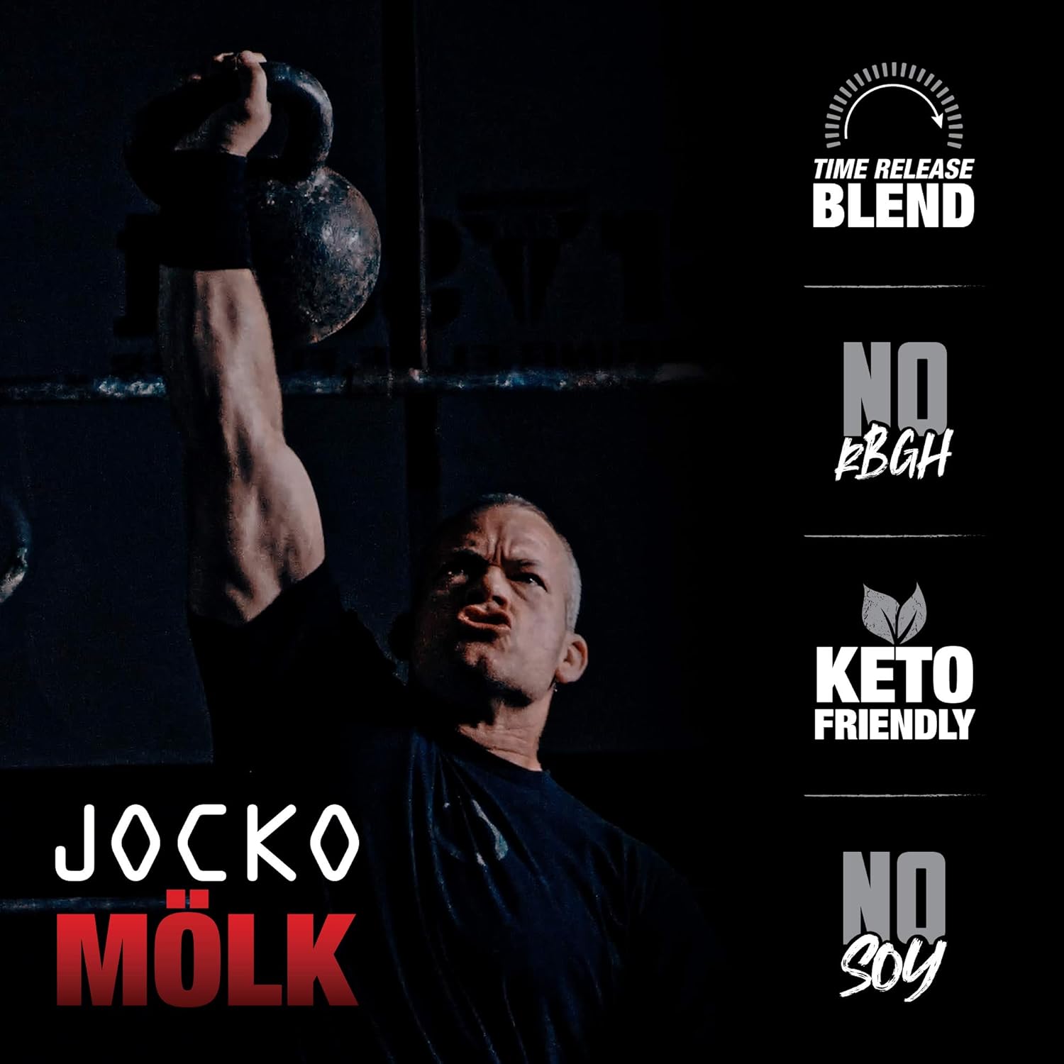 Jocko Mölk - 100% Grass-Fed Whey Isolate Protein Powder - Strawberry Flavor - Sugar-Free Monkfruit Blend - Amino Acids and Probiotics - 31 Servings - 2 Pounds : Health & Household