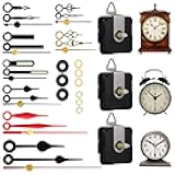 EMOON 3-Piece Silent Clock Mechanism Kit with 8 Pairs of Short Clock Hands Battery Operated Quartz Movement for DIY Clock Repair and Replacement (Total Shaft Length 16mm, 20mm, 23mm)