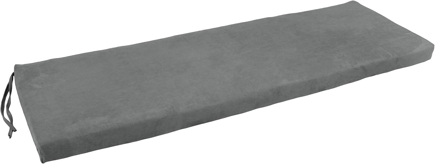 Blazing Needles Microsuede Bench Cushion, 60" x 19", Steel Grey 1 Count