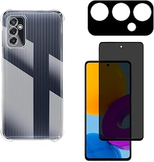 Kit Para Galaxy M52 Capa Anti impacto + Película Privacidade + Película De Câmera (Tela 6.7) (C7COMPANY)