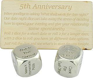 5 Year Anniversary Metal Date Night Dice - Create a Unique 5th Anniversary Date Night