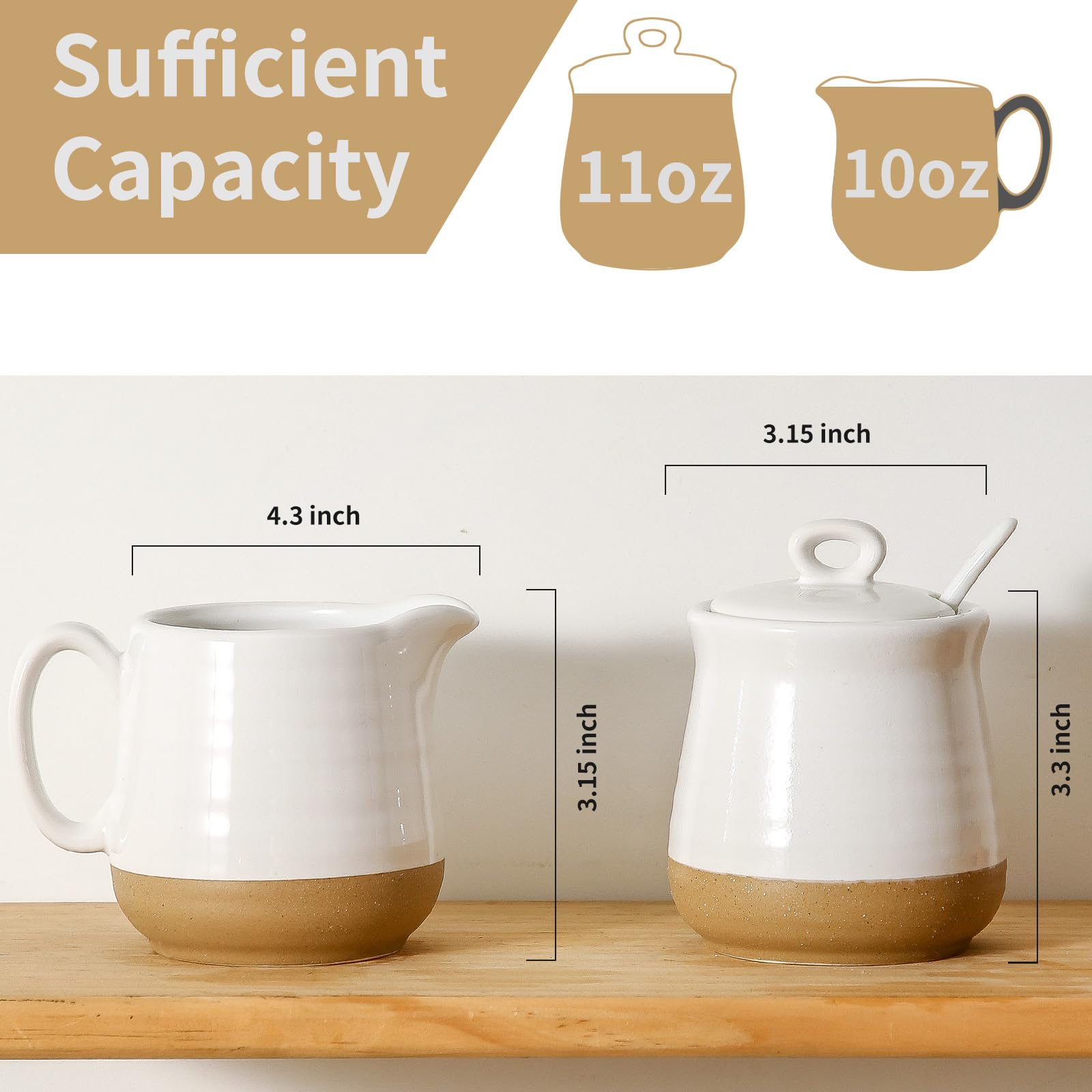 123Arts Keramik Zucker- & Milchkännchen-Set – Blumenmuster, Lebensmittelecht, 2-teilig