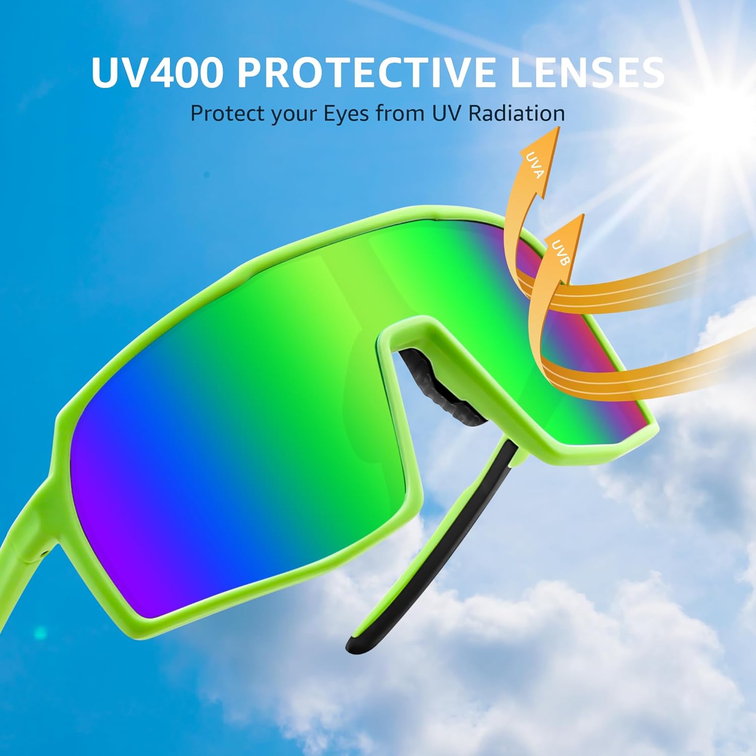 FEISEDY Sports Sunglasses for Men Women Youth Baseball Cycling Running Hiking Glasses UV400 B0263 - Image 3