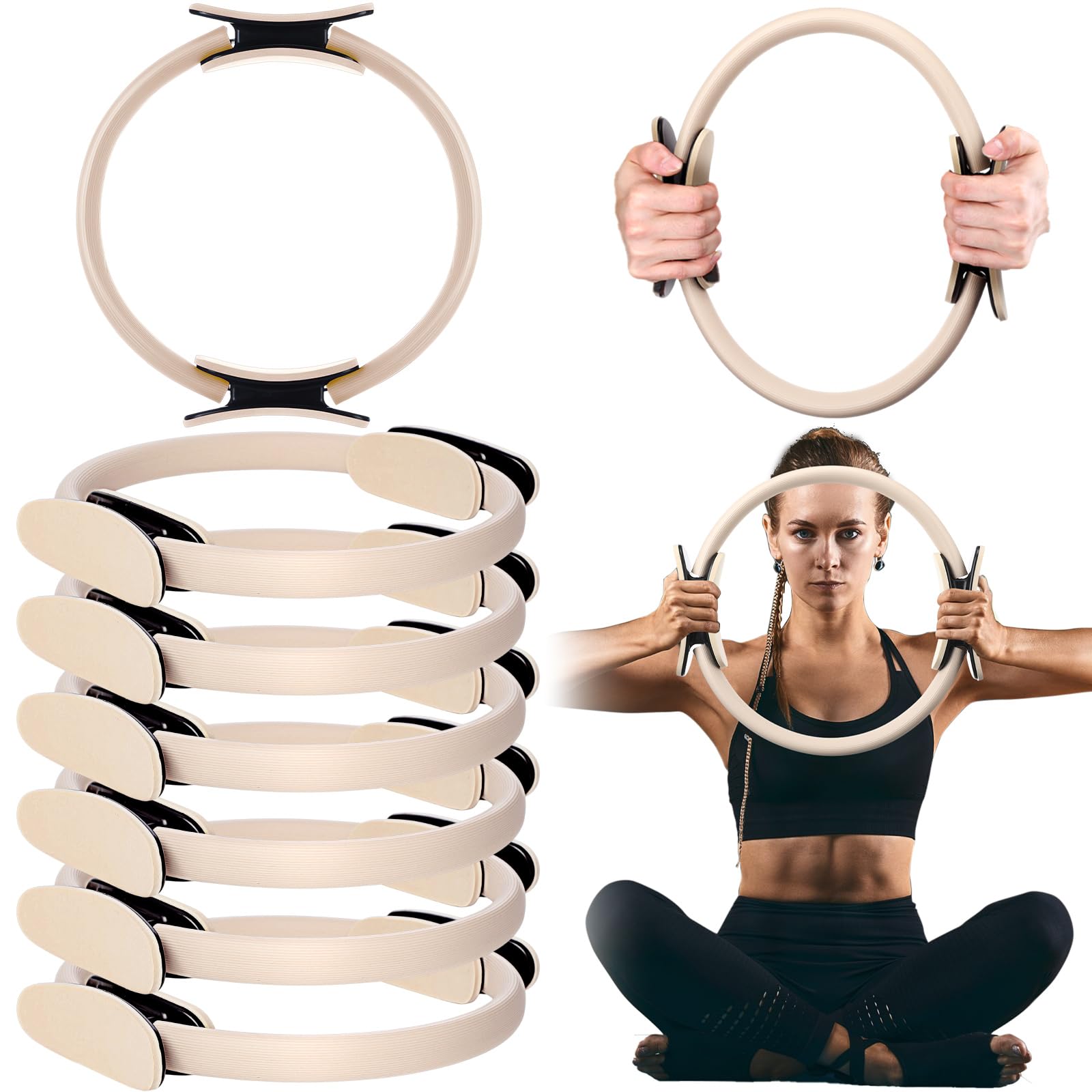 Syhood Anneau de Pilates 205,7 cm - Anneau de yoga magique léger et flexible - Équipement d'entraînement pour fitness, physiothérapie, résistance, bras, jambes