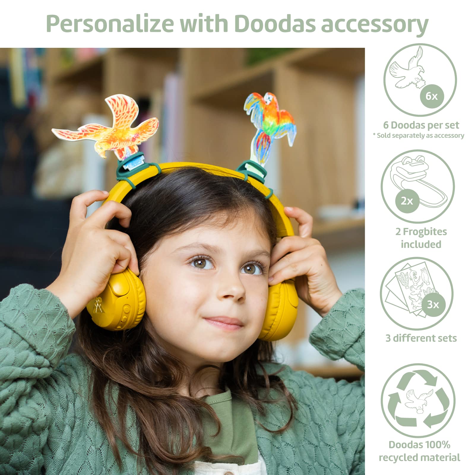 POGS Kids?áWired?áHeadphones | The Elephant | Foldable and Durable Headphones for Kids 3+ with Volume Control, Microphone, Volume Limiter 85 dB | Music-Sharing Function | (3.2ft, 3.5mm)