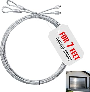 2PCS Garage Door Cables for 7 ft Door – 8.5 Ft Long Heavy Duty Wire Cable Replacement for Torsion Spring Systems, Easy to Install, Rust Resistant, Smooth Operation – Garage Door Repair Kit