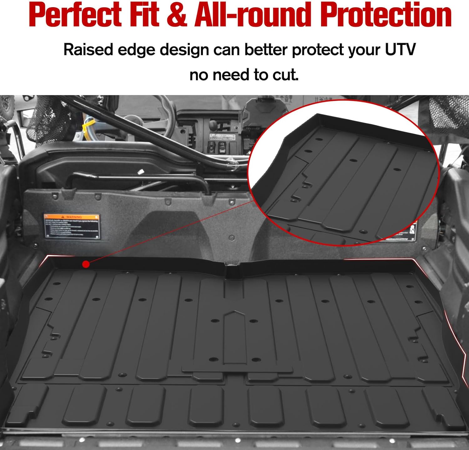 Bed Mat Liner for Honda Pioneer 1000-5 Accessories 2016-2025, TPE Rear Cargo Mat All Weather Protector Slush Liner, Replace# 0SP42-HL4-501 - Image 4
