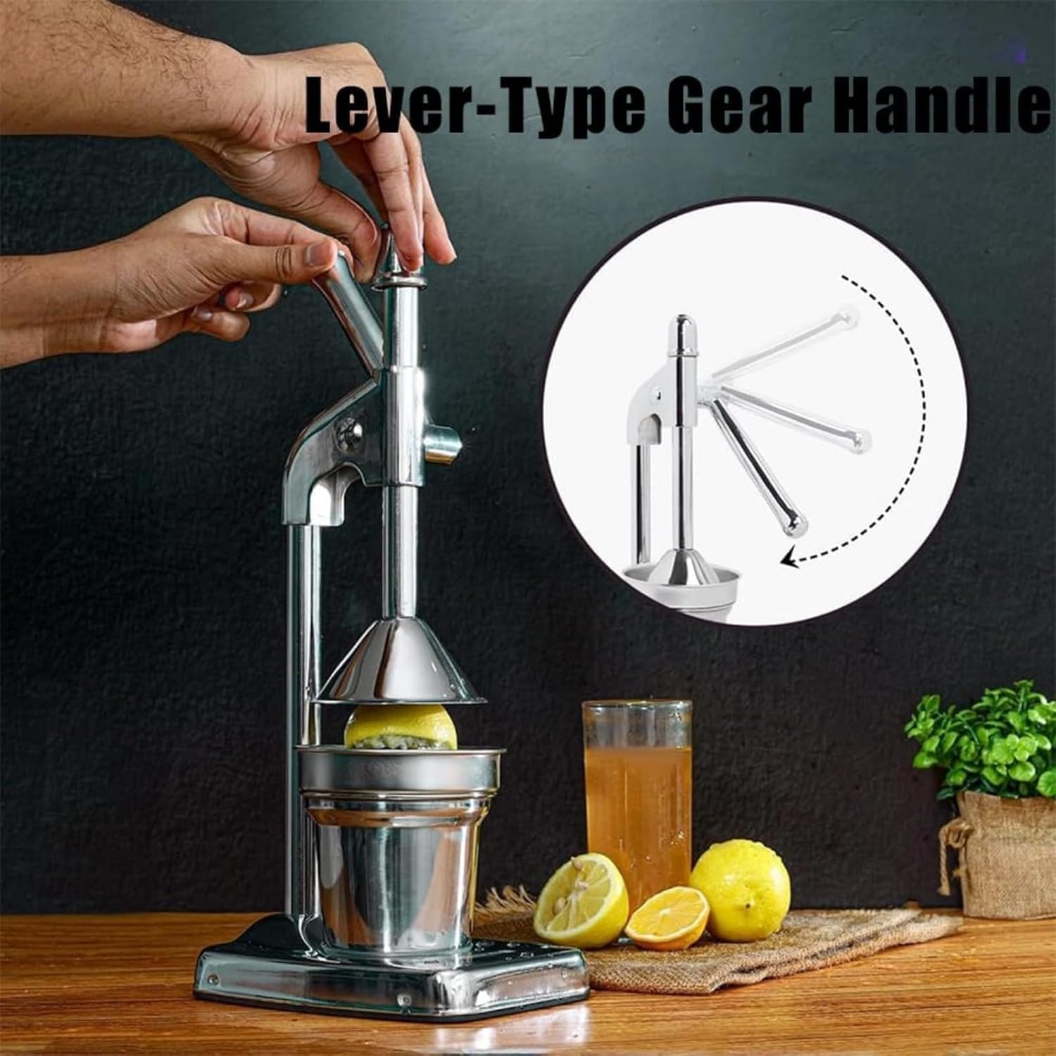 Cast Iron Juicer Hand Press, Stainless Steel Lemon Squeezer, With Non-skid Cup Baseeffort Saving Lever for Fresh Lemonade Orange Juice, Easy To Use, Home And Kitchen Essentials