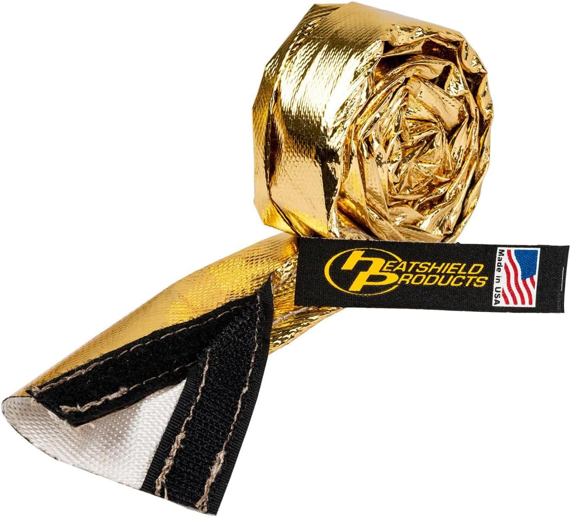 Heatshield Products - 244034 - Heatshield Products - Reflective heat shield sleeve 3/4 id x 3 ft H&L seam- Cold Gold Sleeve shields up to 90 percent of radiant 1100F keeping wires, hoses, and lines