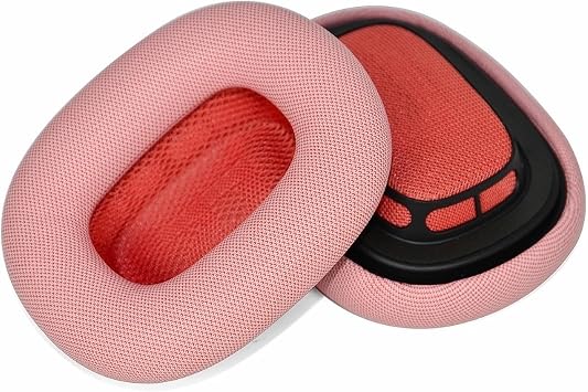 Max Earpads Replacement Protein Mesh Fabric Ear Cushion Memory Foam Ear Pads Compatible with Apple Max Headphones Pink