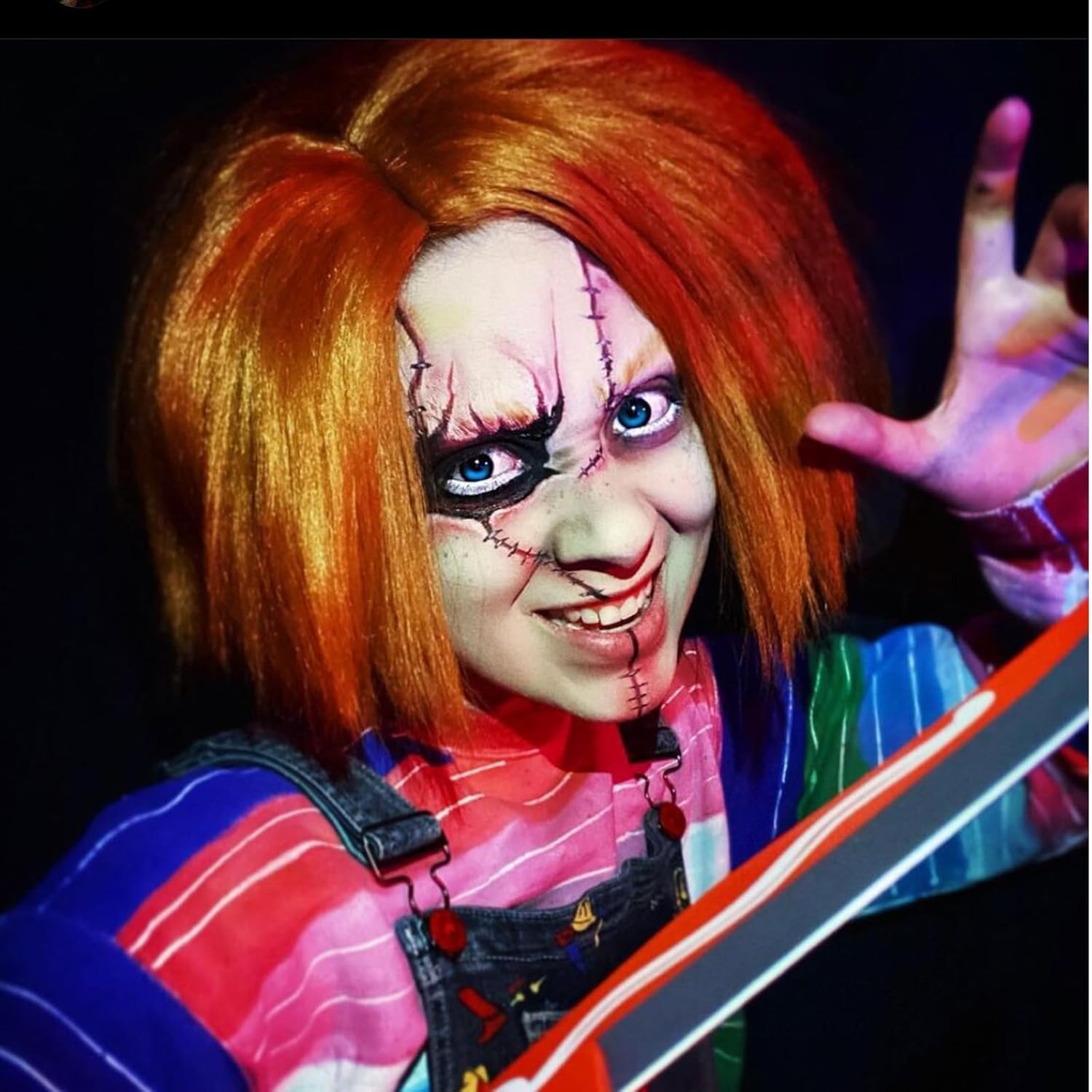 YEESHEDO Evil Killer Doll Wig Short Orange Halloween Wig Anime Cosplay Halloween Costume