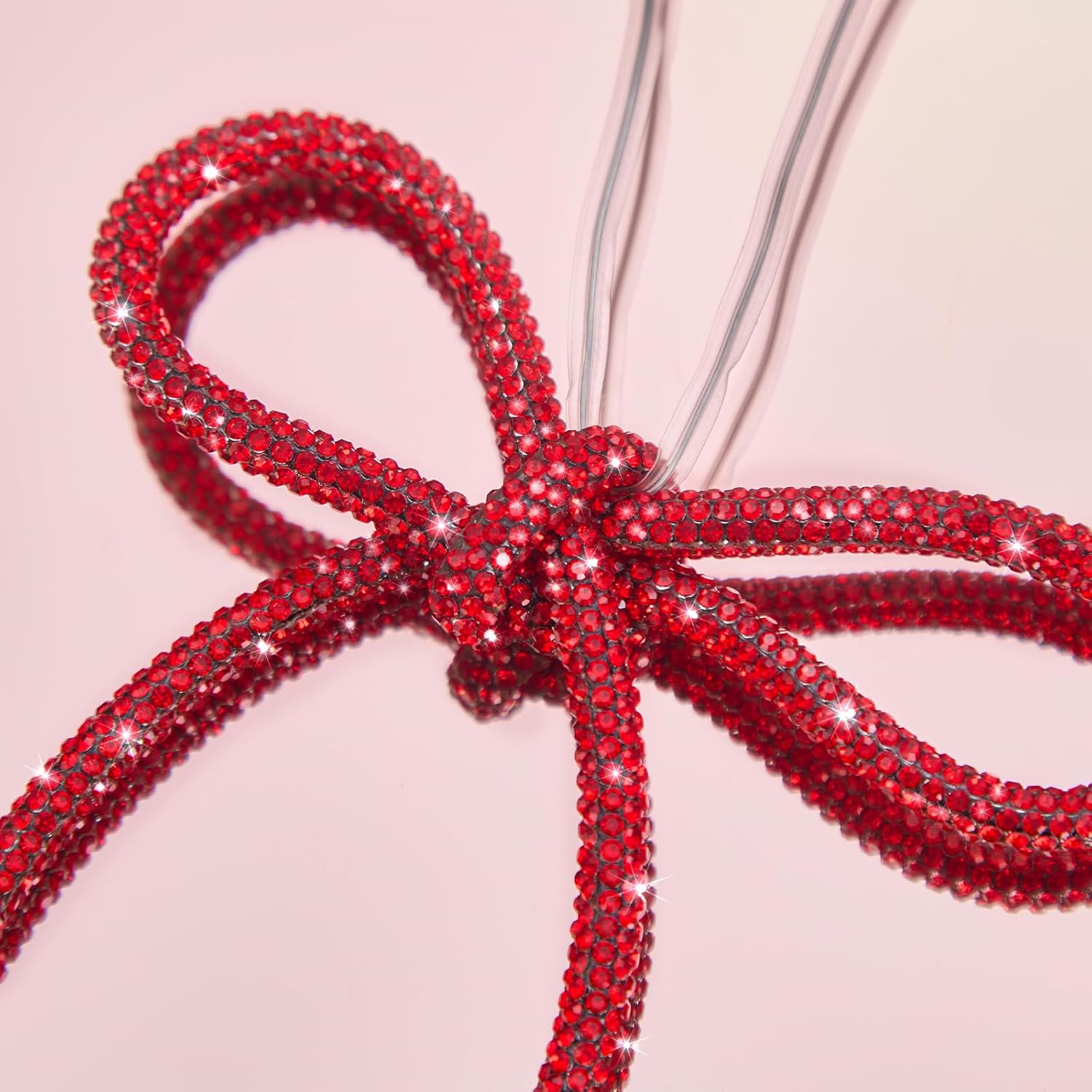 FLAIR GIFTS 12 Pcs 4.3" x 6" 2025 Christmas Bows for Tree Decor, Green and Red Sparkly Glitter Rhinestone Bow Ornaments with Twist Tie for Xmas Decoration, Wreath, Garland, Gift Wrapping