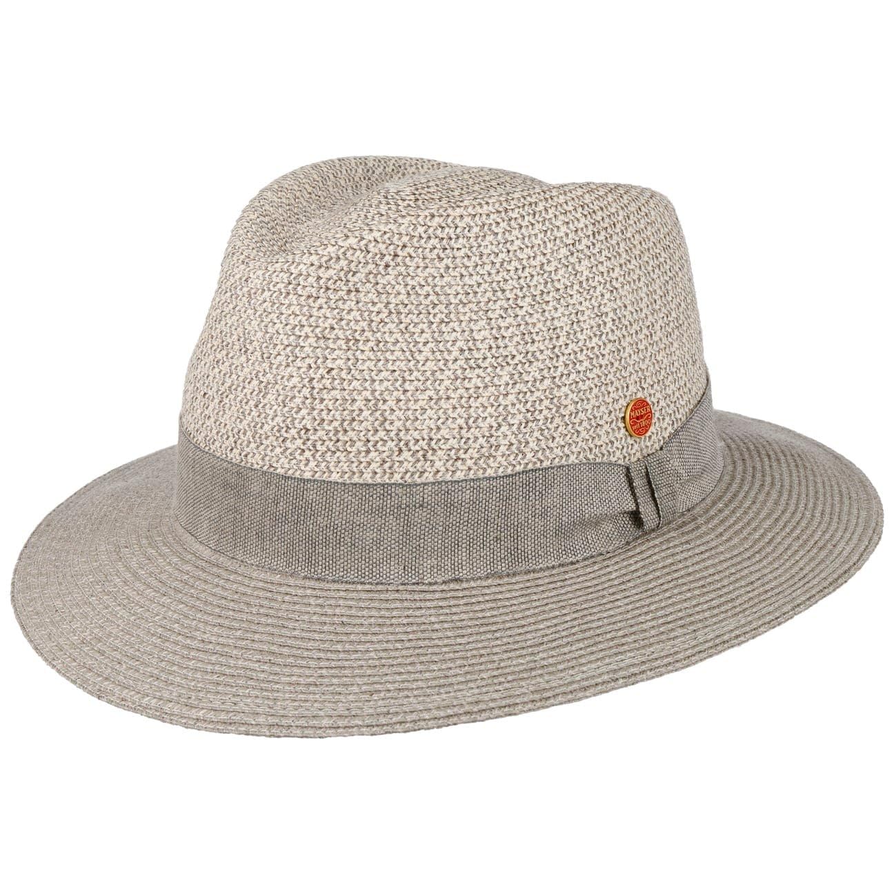 Mayser Sombrero Con Protección UV Twotone Block Mujer - Made In The EU Para El Jardín De Sol Lino Tira Mentón Verano Primavera/Verano - S (55-56 Cm) Natural-Azul