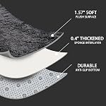 Fyoulimt 8x10 Area Rugs for Bedrooms, Fluffy Rugs for Living Room Decor, Ultra Soft Anti Slip Shag Fuzzy Carpets，Washable Large Area Rugs for Nursery, Kids, Girls, Boys Pure Grey
