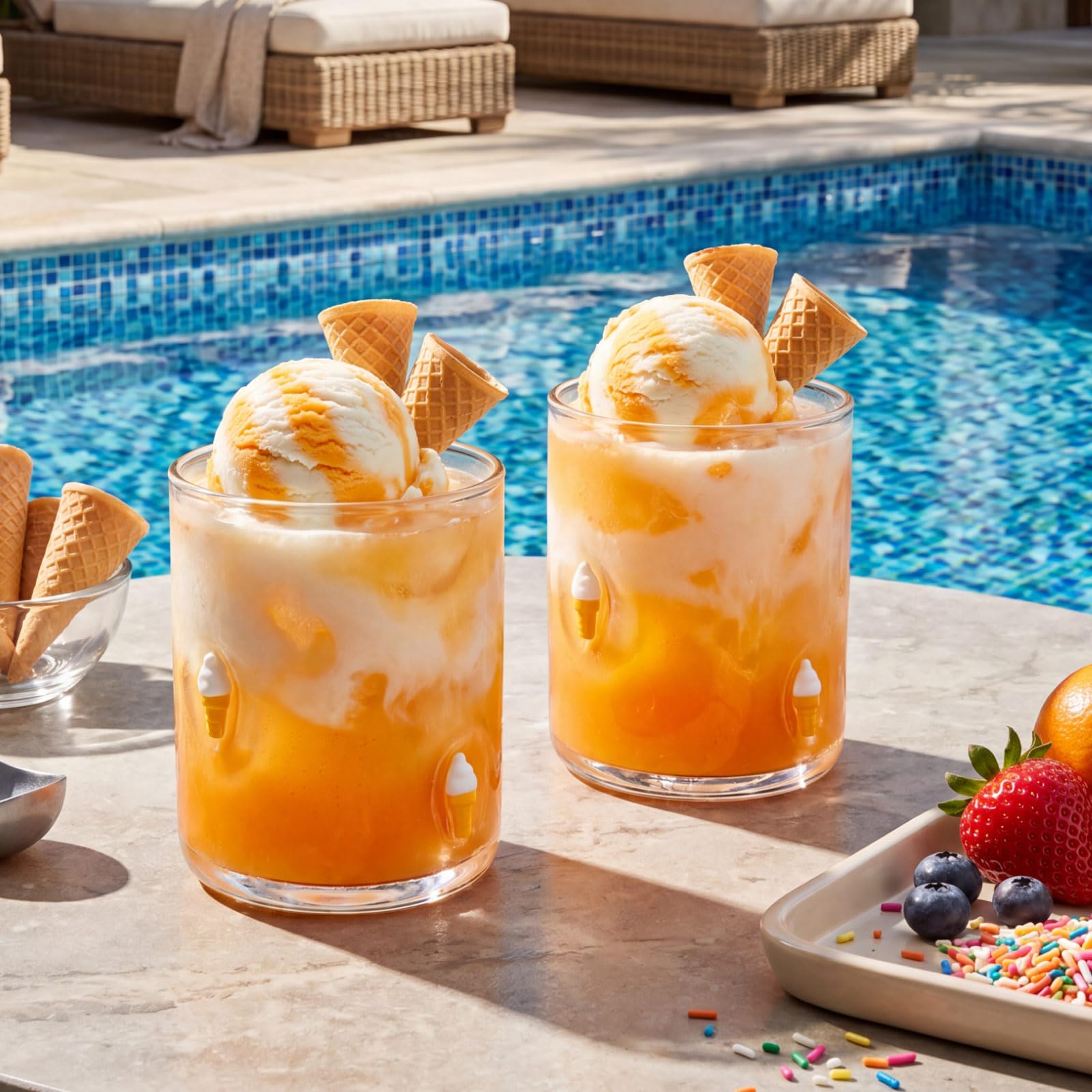 SiliFine 2 Pcs Ice Cream Icon Juice Glasses