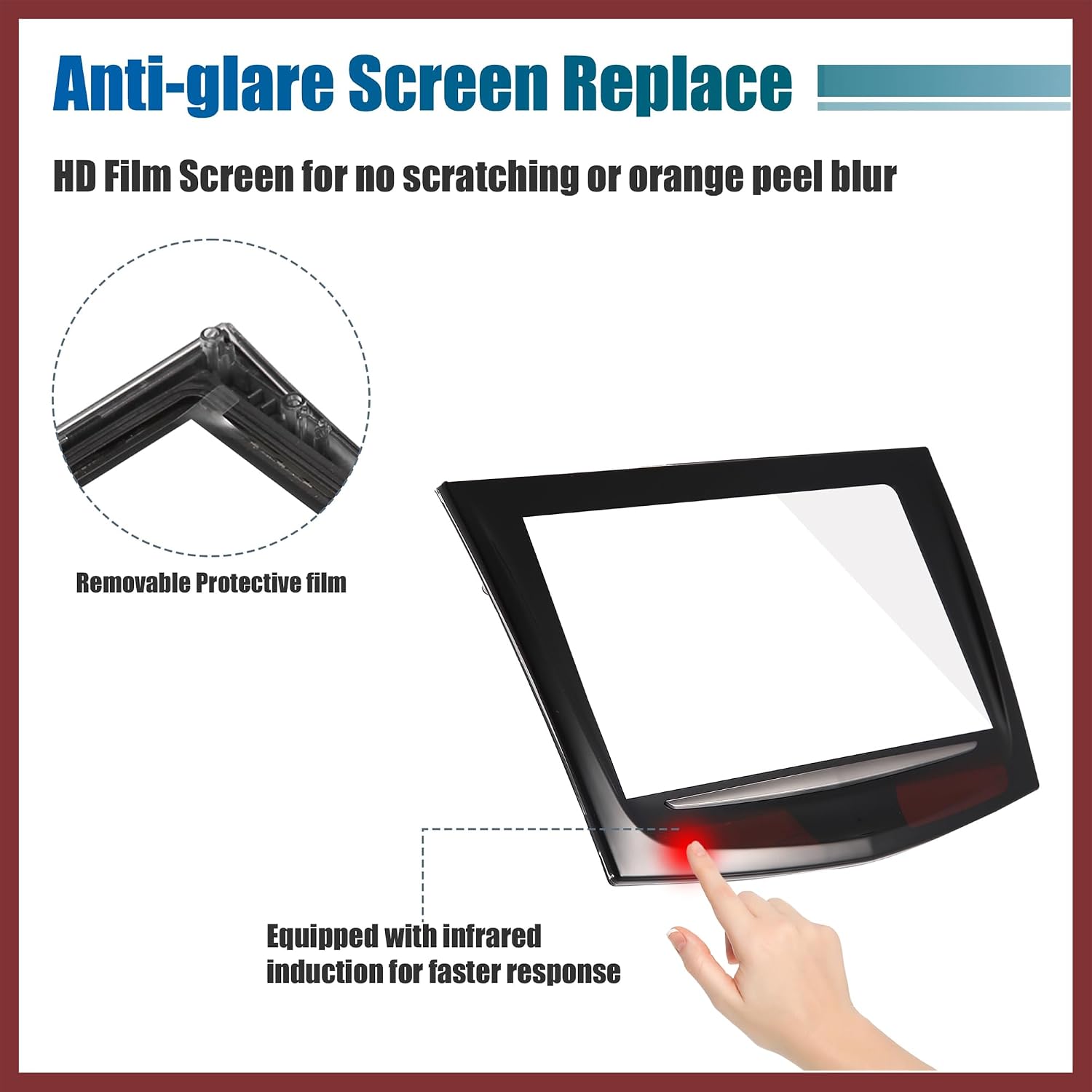 1 Set Touch Screen Display for CUE Infotainment System for Cadillac ATS CTS Escalade SRX 20867046 22912609 Gel Free Touch Screen Protector W/Trim Remove Tool Replace Parts