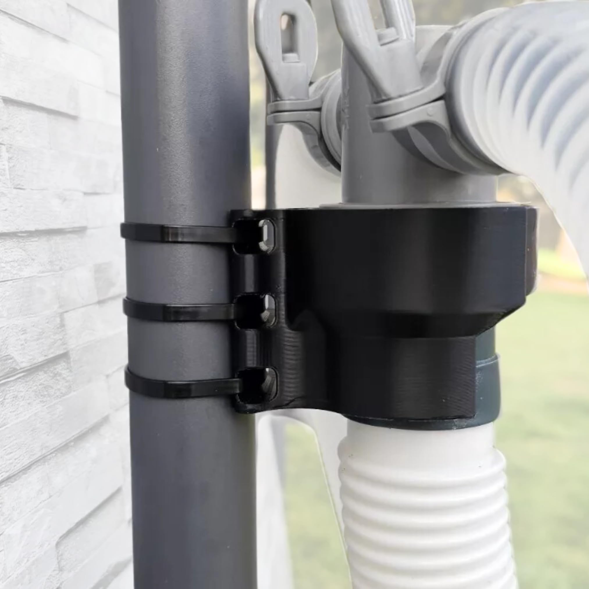 Striive ProductsDurable Pool Intake Hose Bracket - Compatible with Intex, Bestway, Funsicle, Coleman - Strong ABS Plastic with Zip Ties for Above Ground Pools - Made in the USA