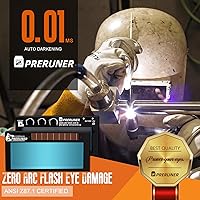 Vista 7 de Serie de tonos ajustables Lente de soldadura con oscurecimiento automático de rango HD 5-13 (9 tonos en 1) 2" x 4 1/4" x 0.33" Sin