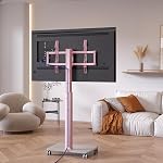Rolling TV Stand for 32 to 43 55 65 75 85 Inch TVs, Corner TV Floor Stand, Universal Portable Mobile TV Cart on Wheels, Small TV Stand for Bedroom, Living Room, Conference Room (White)