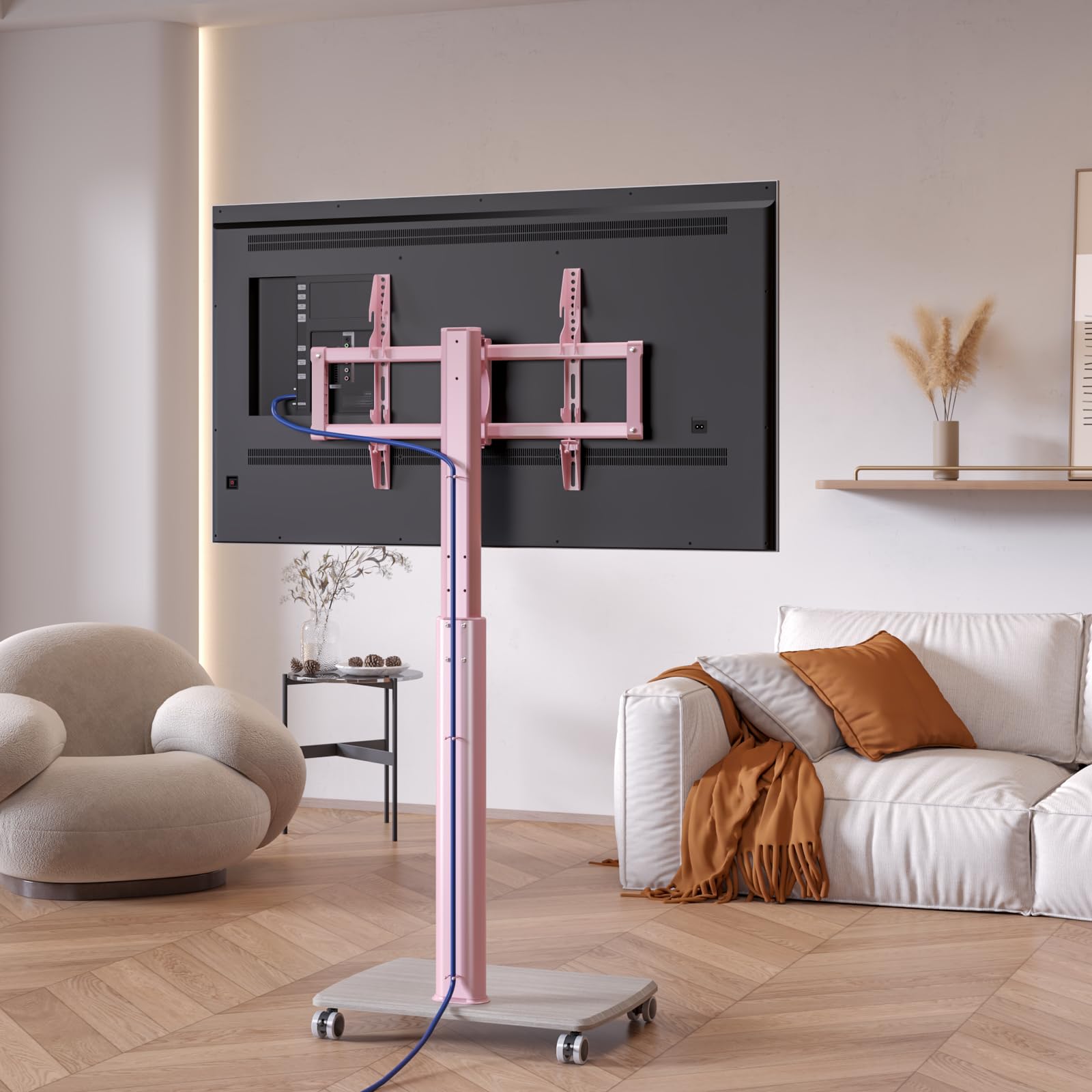 Amazon.com: Vermars Pink Rolling TV Stand for 32 to 55 65 75 85
