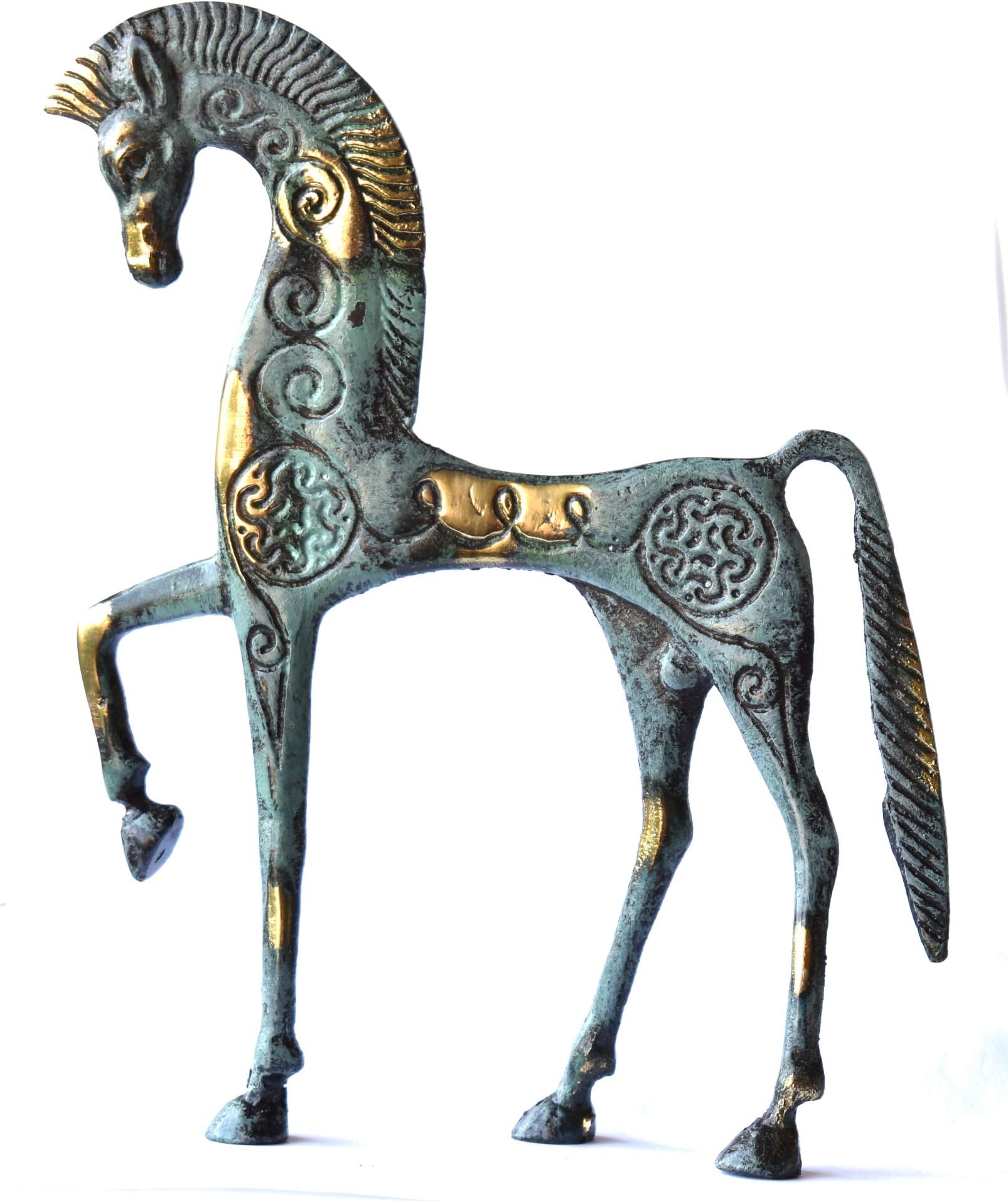 Bronze Museum ReplicasGreek Horse, Trojan Horse, Statuette, Ancient Greek Art, 20 X 16 cm (6 X 8 Inches)