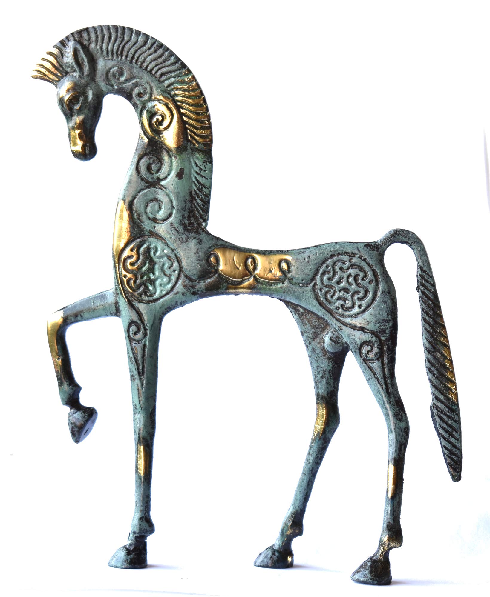 Bronze Museum ReplicasGreek Horse, Trojan Horse, Statuette, Ancient Greek Art, 20 X 16 cm (6 X 8 Inches)