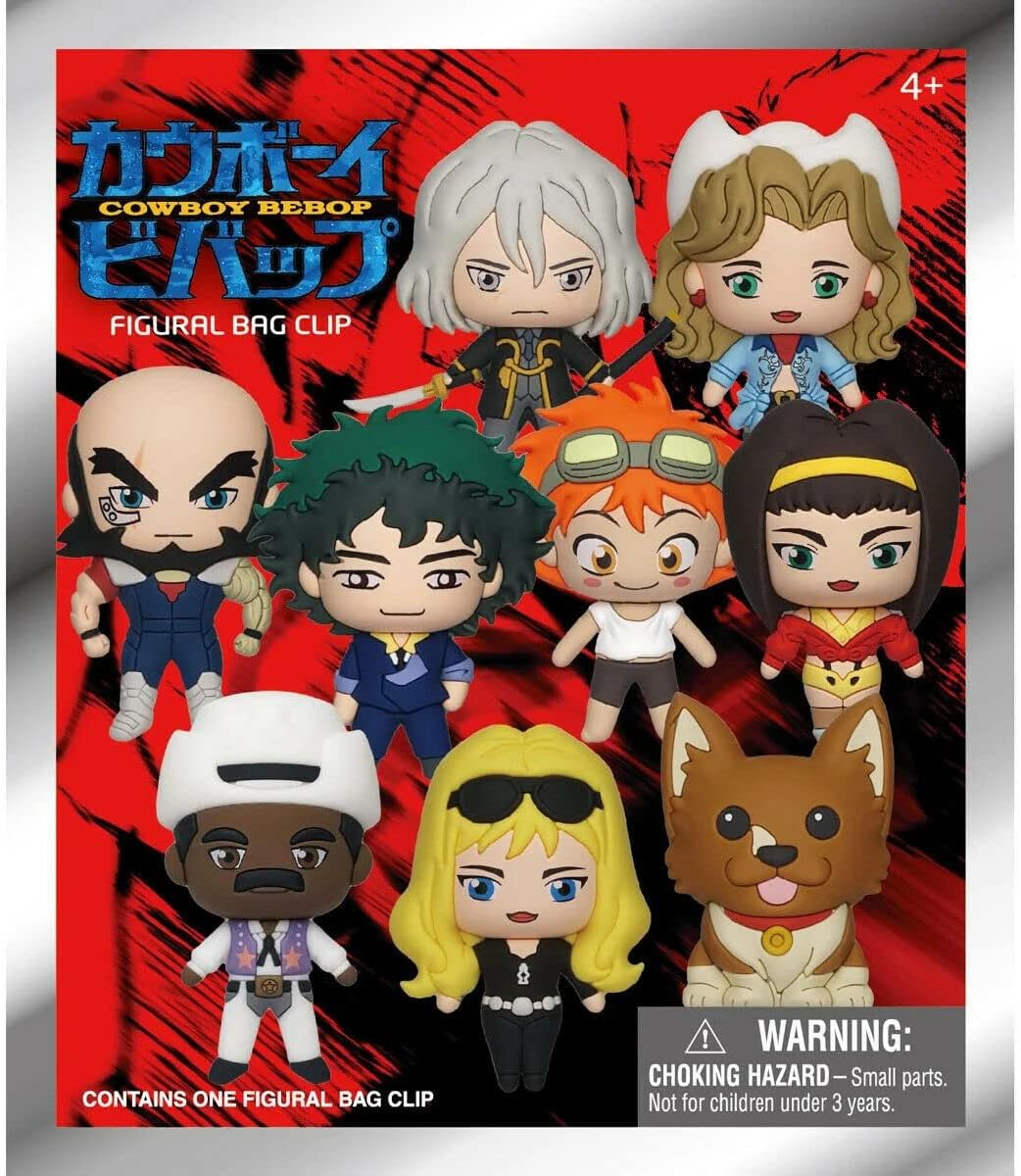 Monogram International Cowboy Bebop Blind Bag - Collectible Figural Bag Clip of Spike, Faye, or Ein in a Surprise Size - Ages Teen, Young Adult