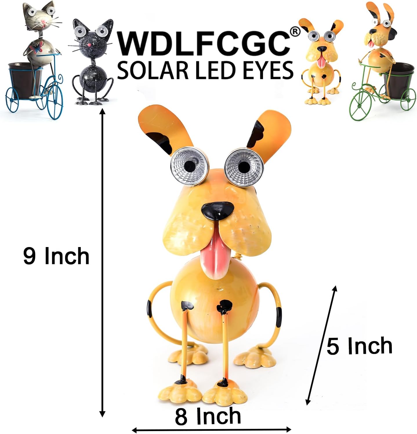 Dog Solar Lights Outdoor,Yard Art Metal Dog Statues,Outdoor Funny Statue for Garden Decor Yard Lawn Ornaments - Image 4