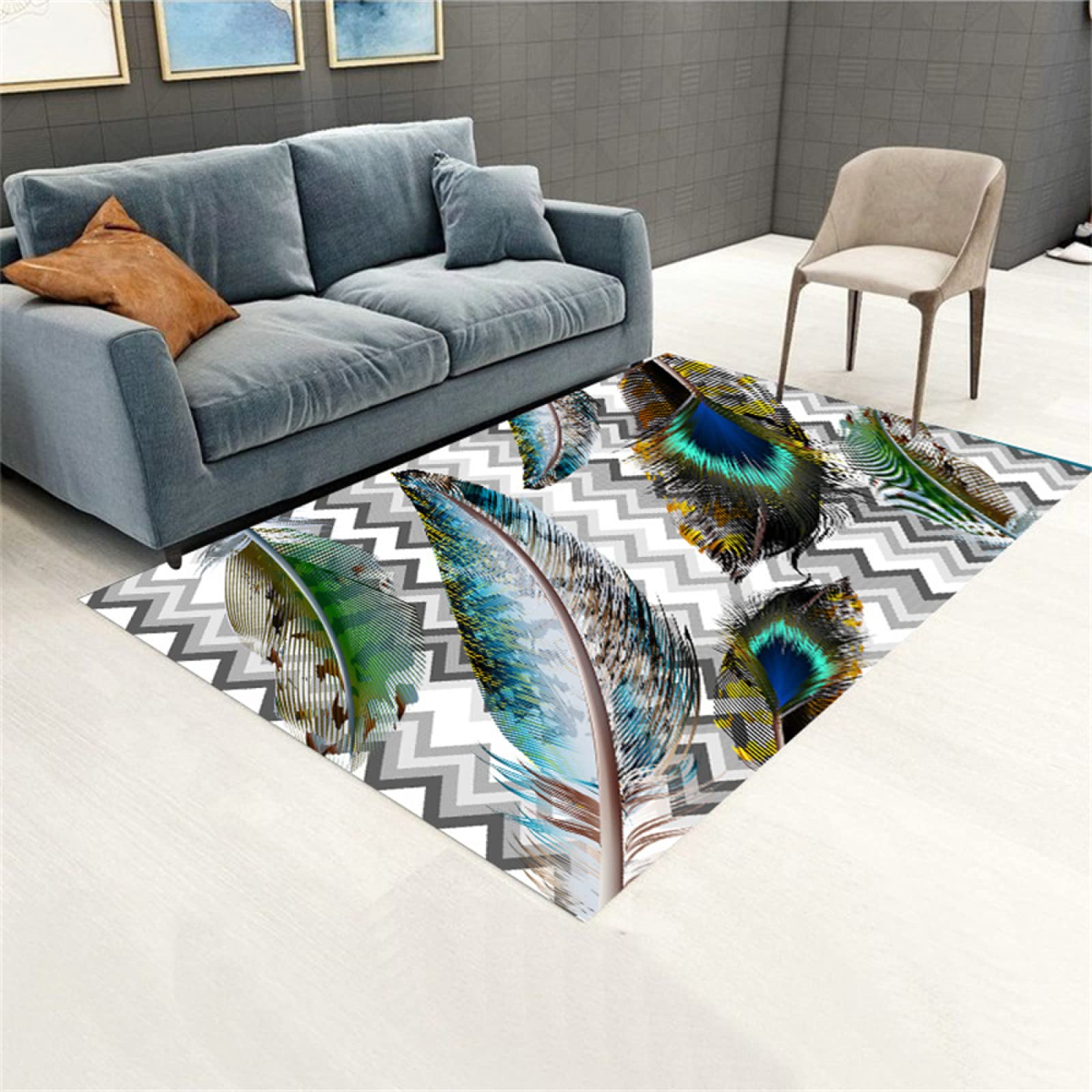 Alfombras pasillo largas y laminas infantiles multicolor para habitacion moderna
