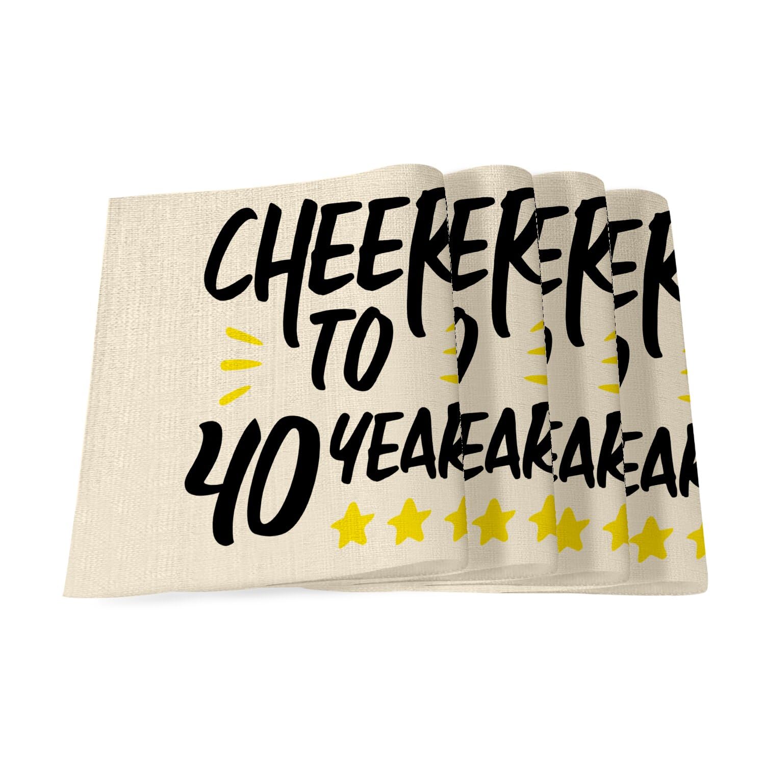 Sets de table en lin anniversaire 40 ans pour une decoration de table festive et chic