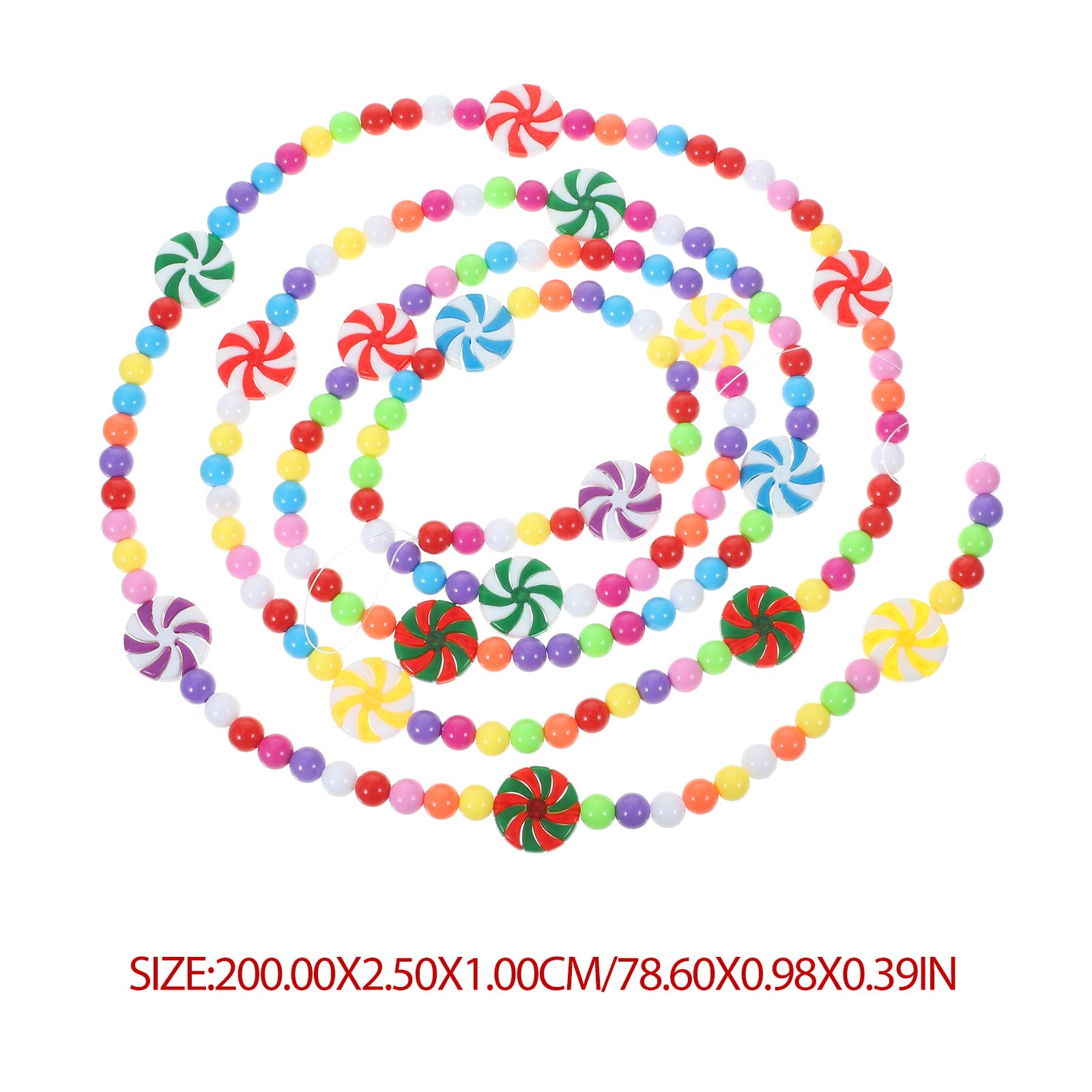 HOMSFOU Christmas Candy Garland Skewers 78 Inch Candy Cane Christmas Garland Party Decoration Sweet Beaded Decor for Home Festive Ornament - Image 2