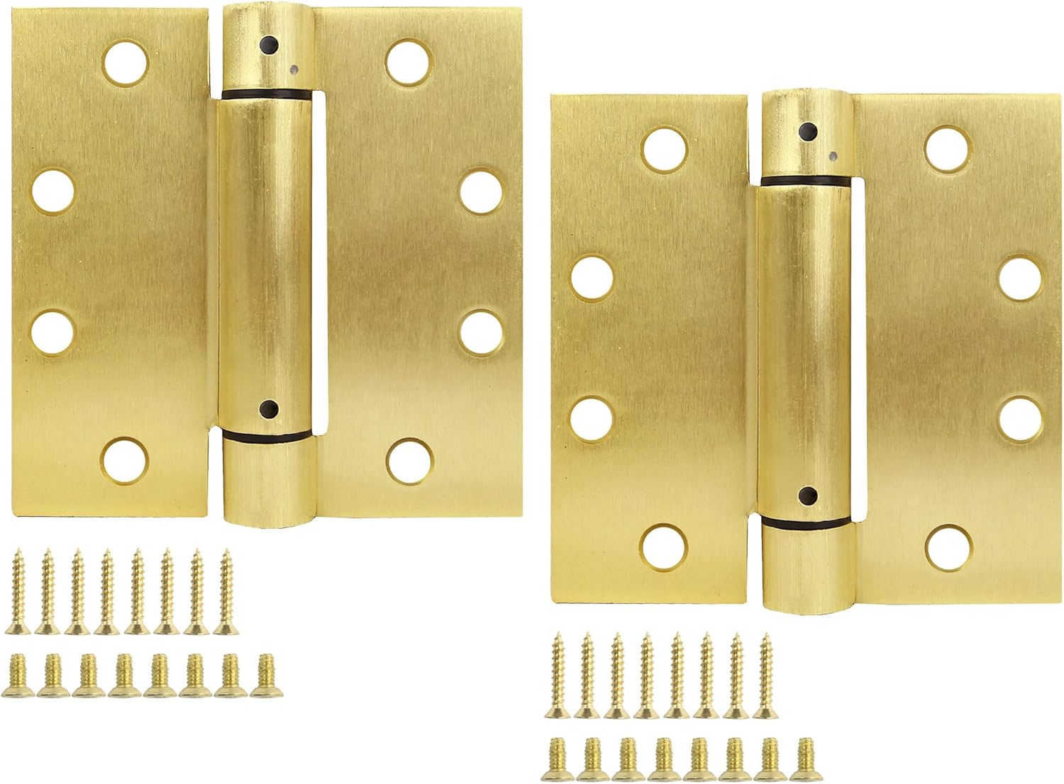 Design House Self Closing Interior/Exterior Door Hinges, 4.5 Inch x 4.5 Inch, Square in Satin Brass, 2-Pack – Design House, 191338
