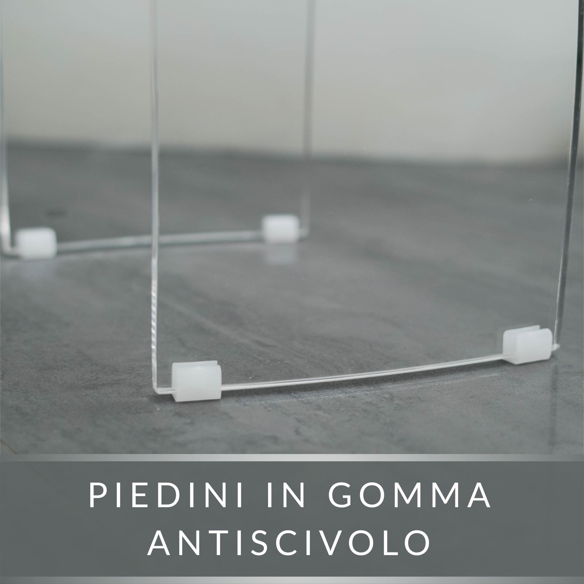 Meran XL Sgabello da Bagno – Sgabello per Doccia in Acrilico Trasparente con Seduta Extra Larga, Maniglia e Piedini Antiscivolo (Portata 180 kg)