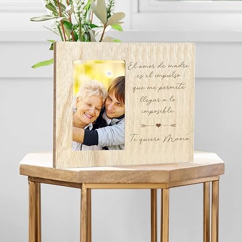 Miniatura 7 de soitu Marco de fotos de madera con frase personalizada para mamá, marco rústico vintage, 3.9 x 5.9 in, regalo, ideas originales, día de la madre,