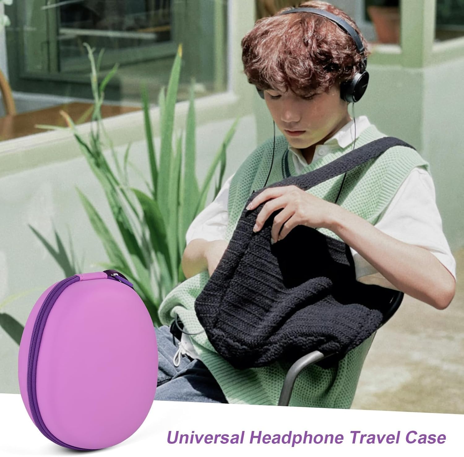 COMECASE Hard Shell Headphone Case for JBL Tune 510BT/520BT/720BT/ for Sony WH-CH520/ for Beats Solo 4 Wireless Bluetooth Headphones, Protective Travel Carrying Box with Mesh Pocket (Purple) - Image 8