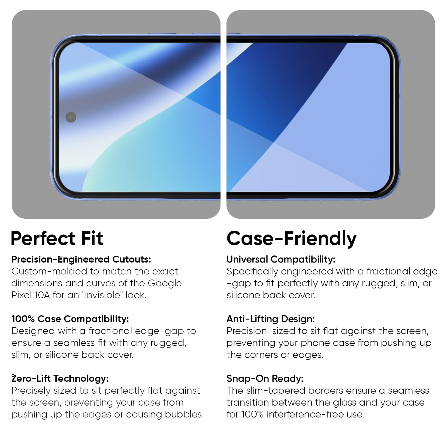 POPIO Military-Grade Gorilla Tempered Glass For Pixel 10A | 9H Hardness, Edge-to-Edge, Bubble-Free — Amazon image 4