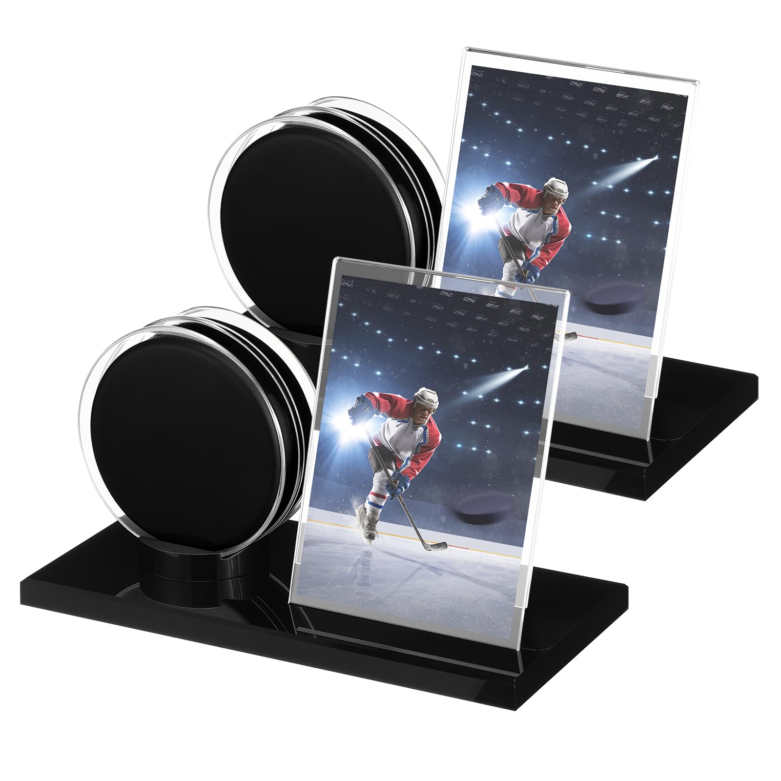 hockey puck and card display case Amazon.com: Yuntau 2 Sets Hockey Puck Display Case Acrylic Clear Hockey Puck  and Card Display Holder with Black Base Showcase for Your Collection  Souvenir Memorabilia Holder Stand : Sports & Outdoors