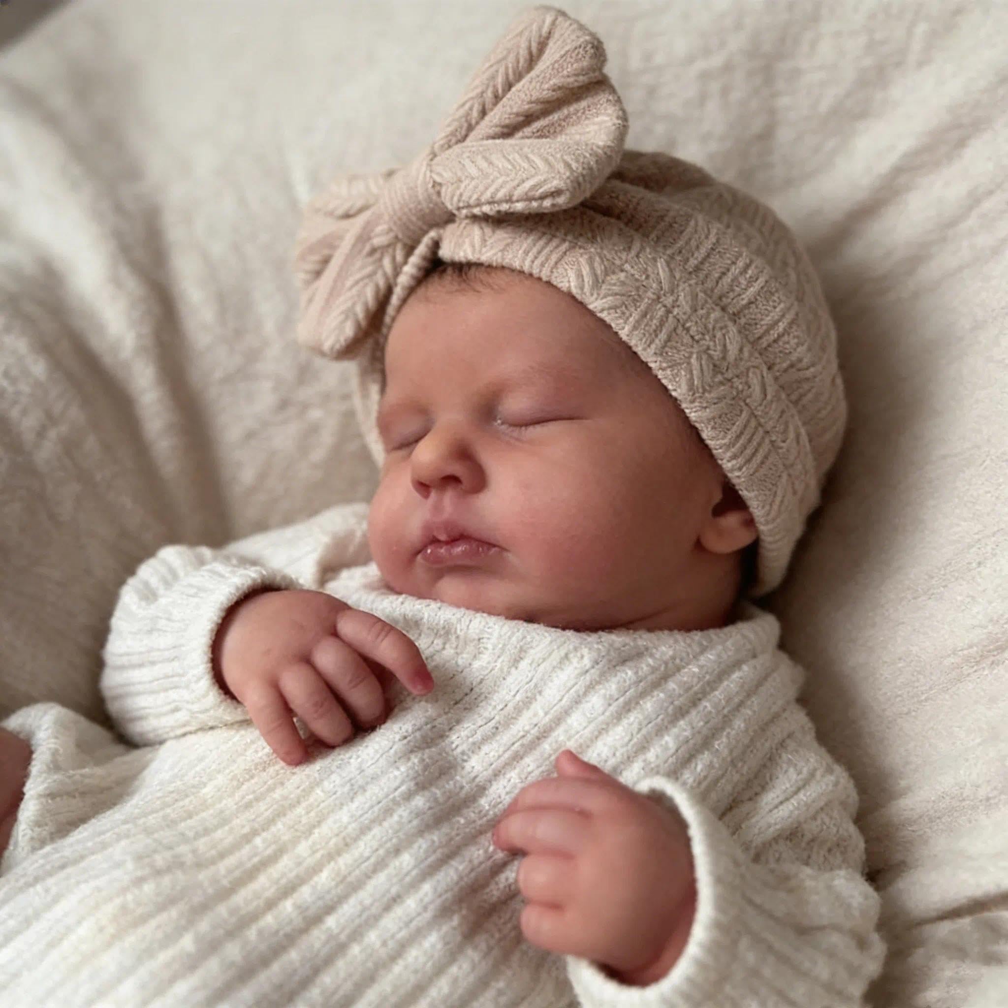 Zero pam Reborn Baby Vollvinyl Lebensecht Mädchen 50cm Reborn Babypuppen Wie Echt, Vinyl Babypuppe Mädchen Mit Geschlossenen Augen, Re-Born Baby Für Kinder