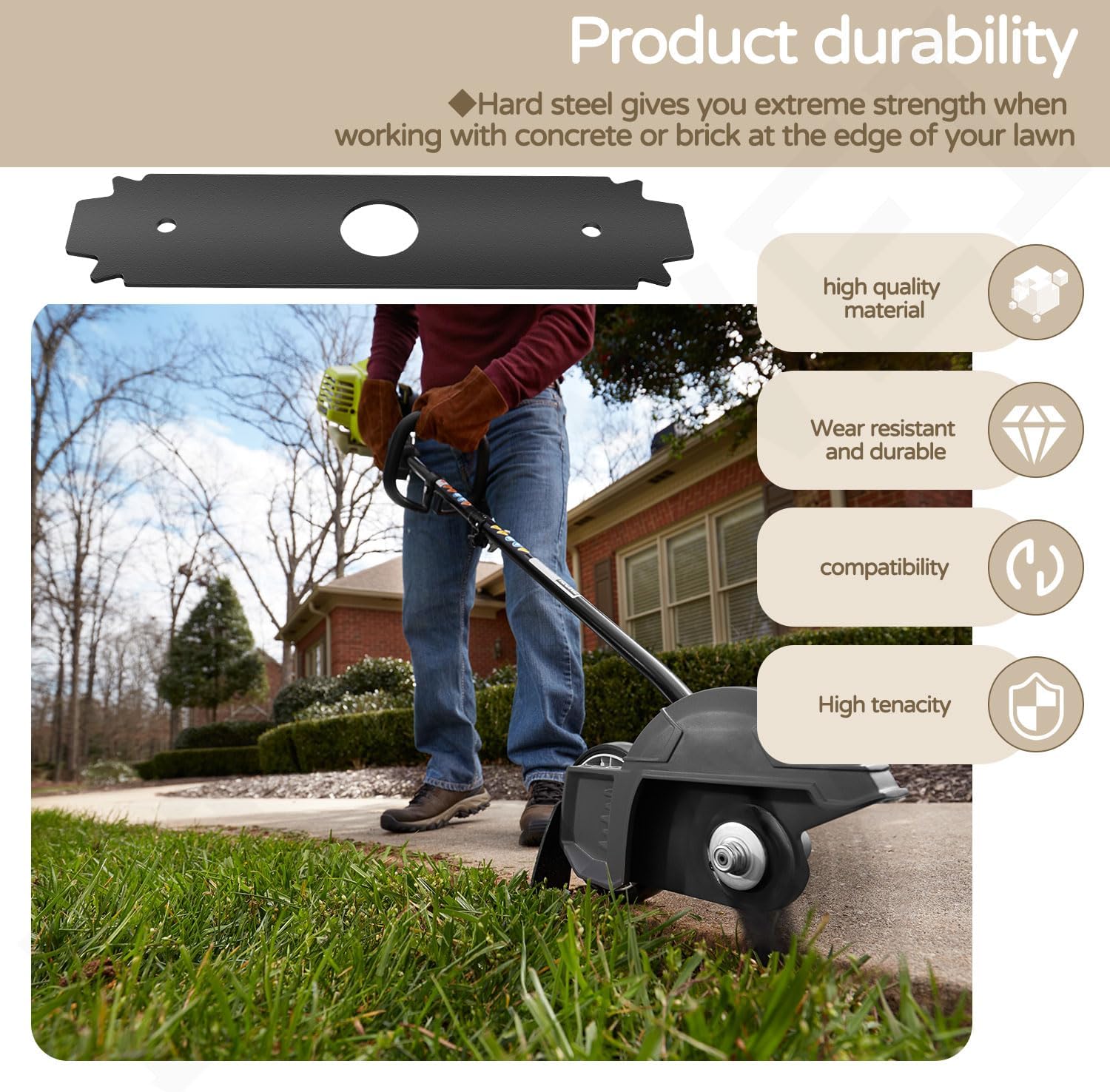 2-Pack AC04215 8" Reversible Heavy Duty Hardened Steel Edger Blade Expand-It - Compatible with Ryobi UT50500, UT15518, RY15518, RYEDG11, P2310 and P2300B Heavy Duty Edger (818-928)